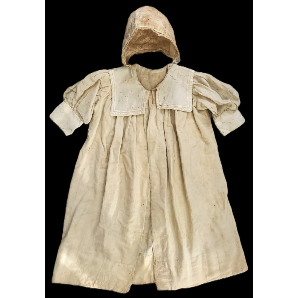 Haunting Horror Prop Antique Baby Doll Titanic Era CLOTHES Tattered Trashed Aged